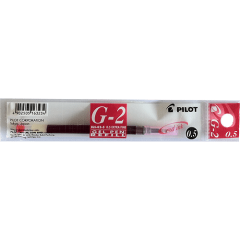 PILOT Lotto di 3 ricariche per penna gel G2-0.5, colore: Nero