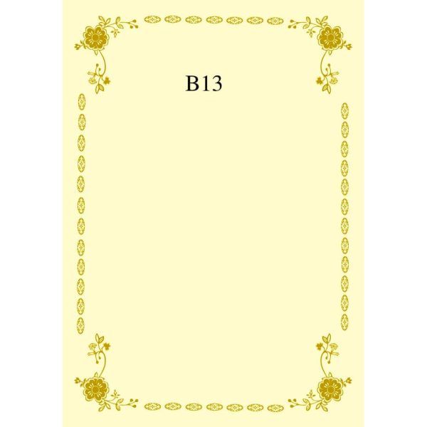 CERTIFICATE CARD WITH GOLD HOT STAMPING BORDER DESIGN A4 160GSM (100 PCS) B13