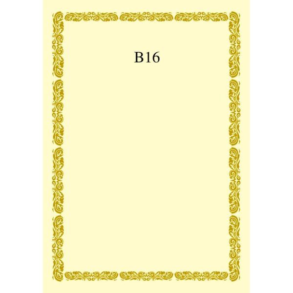 CERTIFICATE CARD WITH GOLD HOT STAMPING BORDER DESIGN A4 160GSM (100 PCS) B16