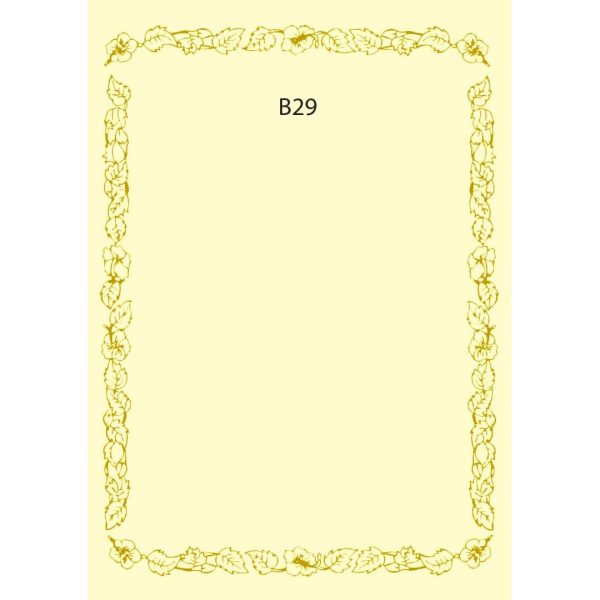 CERTIFICATE CARD WITH GOLD HOT STAMPING BORDER DESIGN A4 160GSM (100 PCS) B29