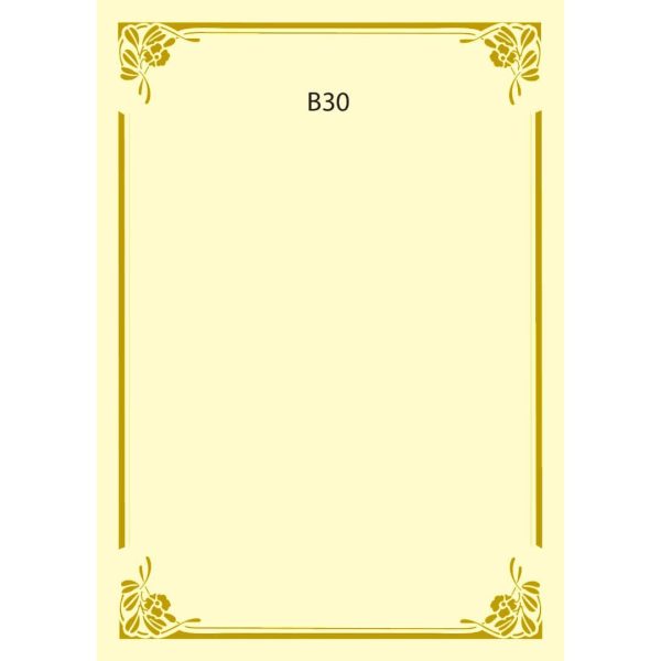 CERTIFICATE CARD WITH GOLD HOT STAMPING BORDER DESIGN A4 160GSM (100 PCS) B30