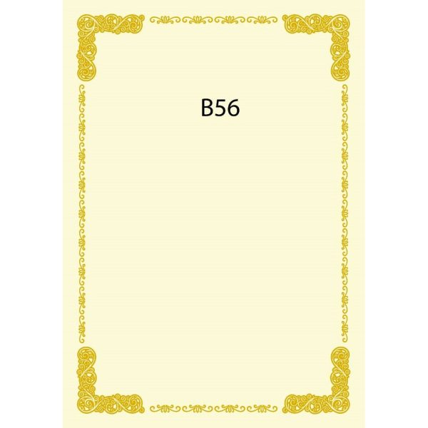 CERTIFICATE CARD WITH GOLD HOT STAMPING BORDER DESIGN A4 160GSM (100 PCS) B56