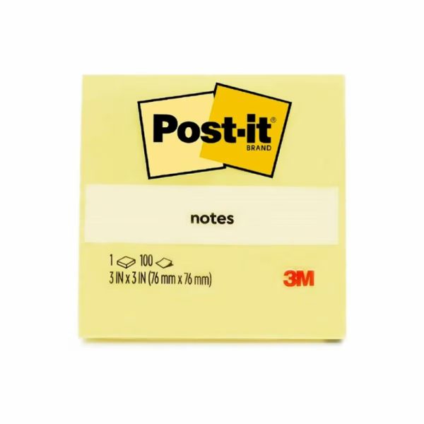 3M 654 3 X 3 POST-IT NOTES YELLOW (100 SHEETS) (76MM X 76MM)