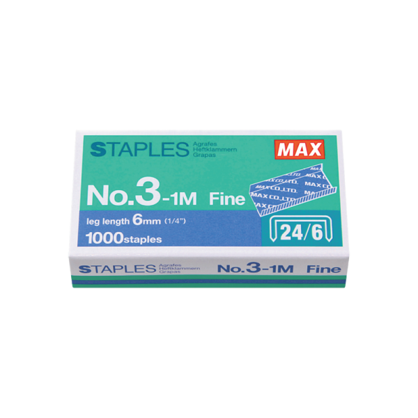 MAX NO. 3-1M (246) STAPLES BULLET (1000 PCS)